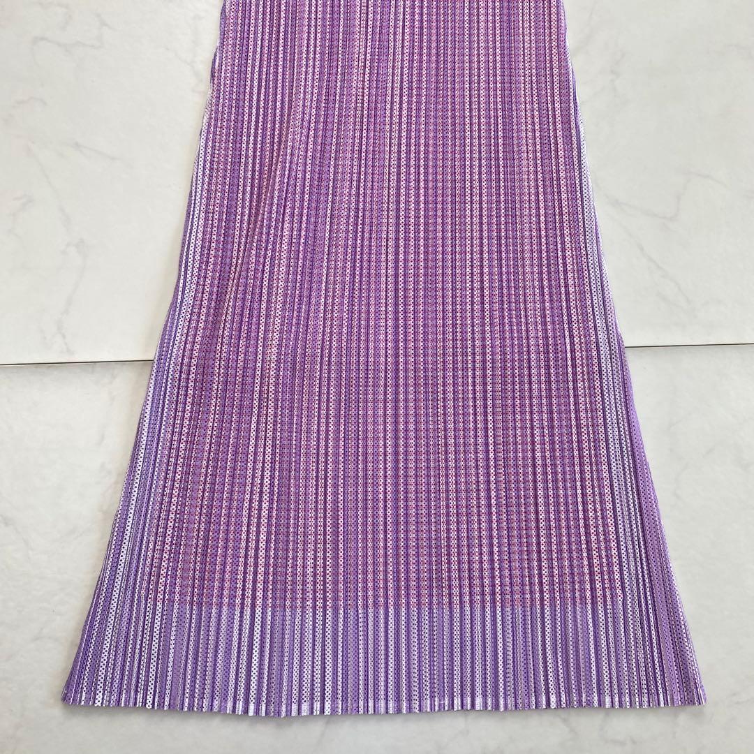 美品★ISSEY MIYAKE イッセイミヤケ ノースリーブワンピース 紫系 3
