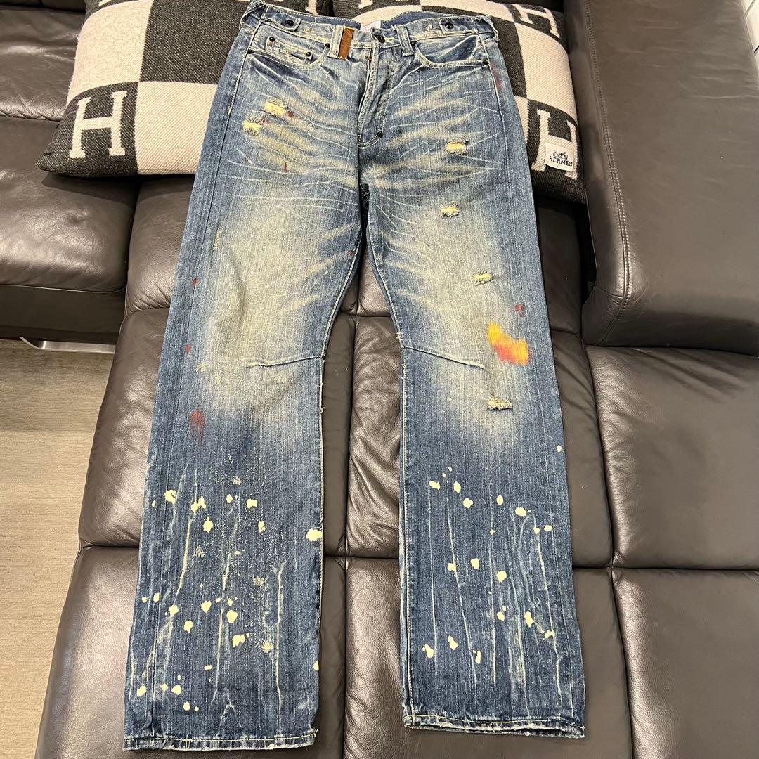 ⭐️Prps⭐️紫製品 ヒゲ ハチノス ヴィンテージ ダメージ加工　デニム W３０