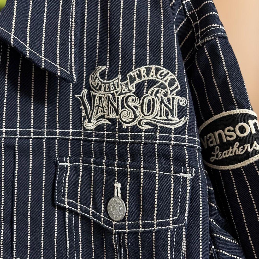 VANSON ストライプデニムジャケット