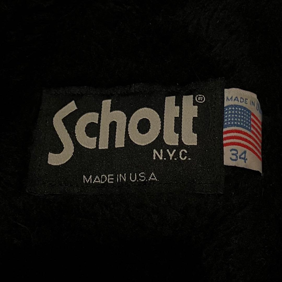 極美品 Schott 643E ライナー付シングルライダース Size34