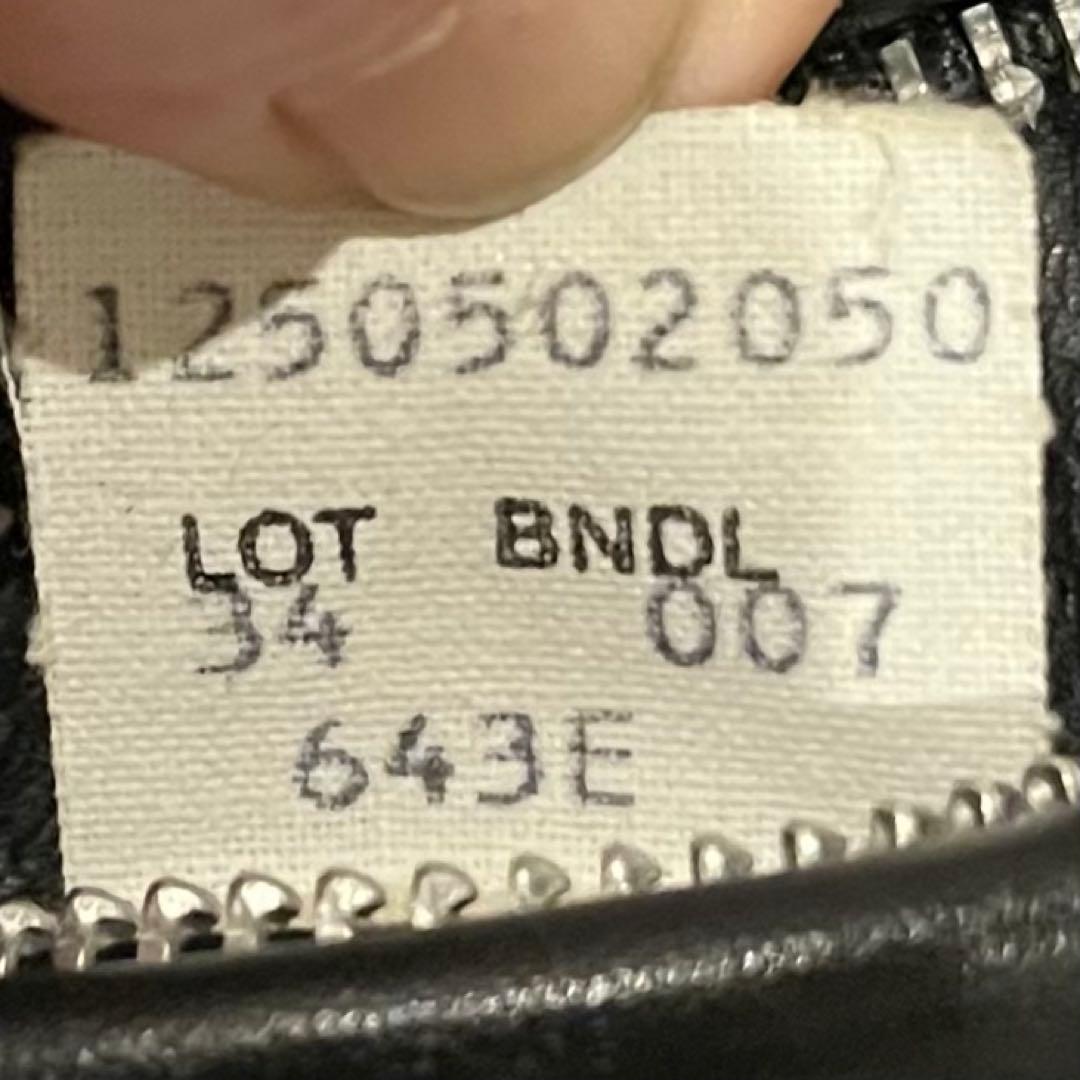極美品 Schott 643E ライナー付シングルライダース Size34