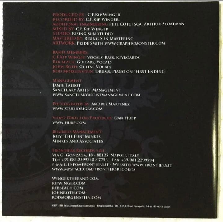 国内盤！Winger/ ウインガー/ Karma/ 2009年
