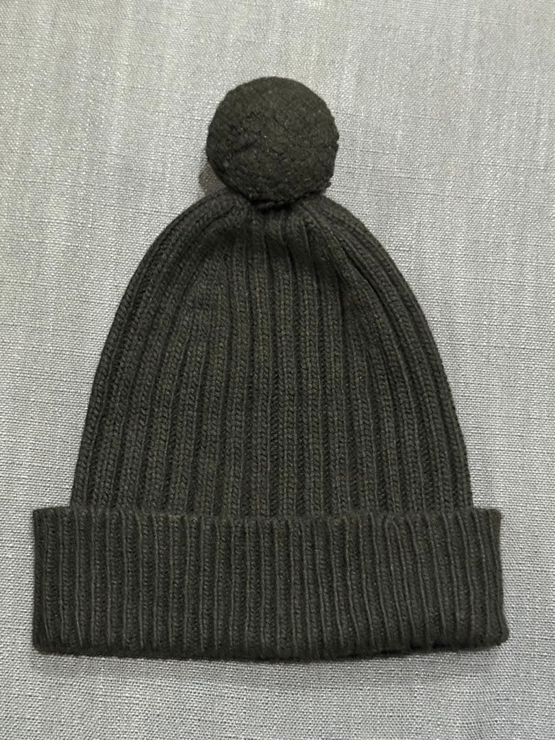 JOHNSTONS ブラック ニット帽 カシミア100