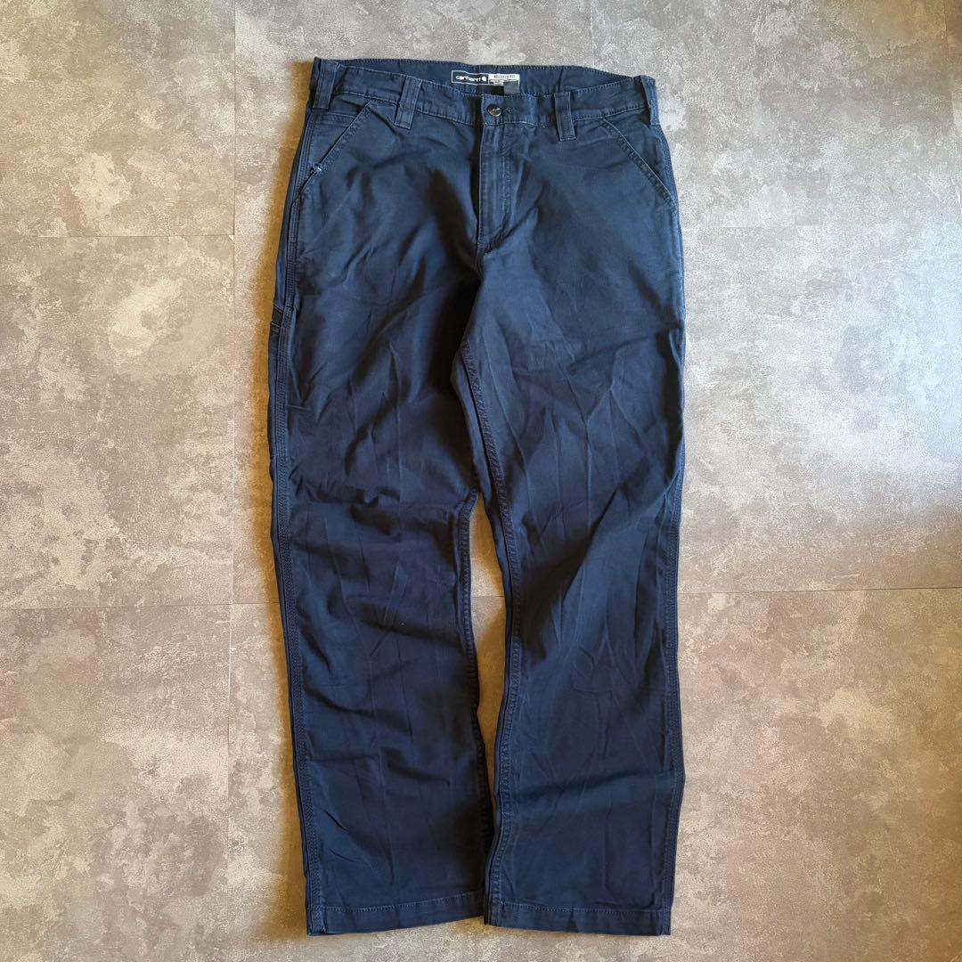 Carhartt RELAXED FIT ワークパンツ W34 L32 ネイビー