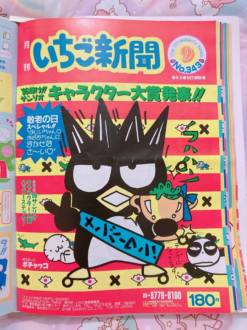 いちご新聞 1996年1~12月号+キティちゃんファイル サンリオ 平成レトロ