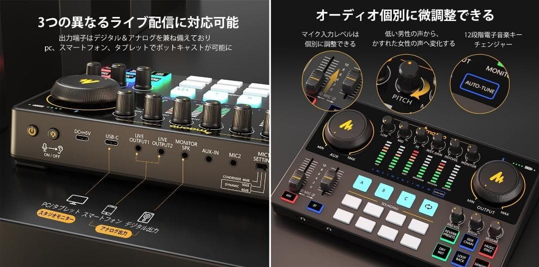 休日値下げ中 maono マオノ オーディオミキサー CASTER AME2A