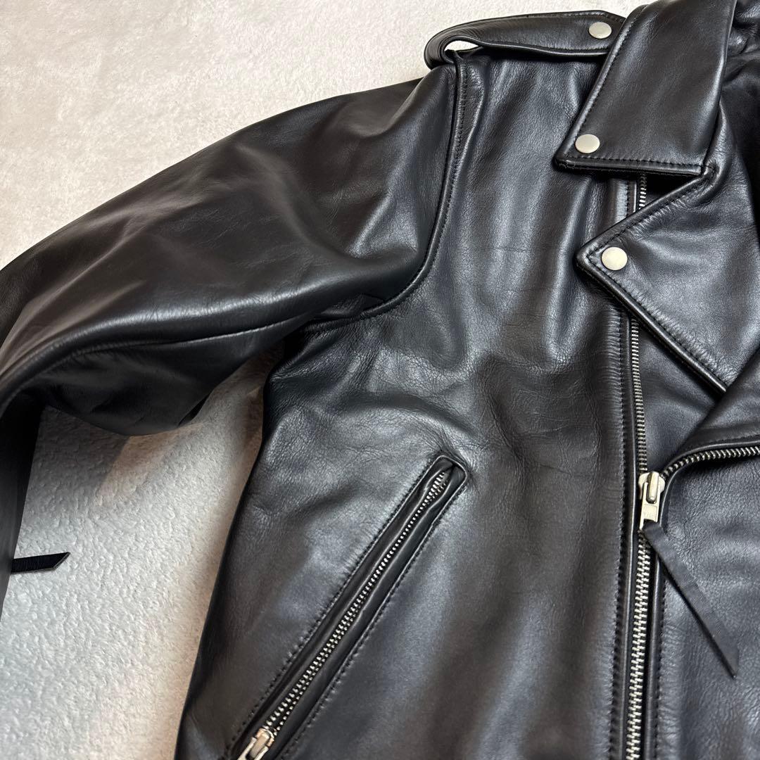 MOLAWSモローズ　牛革レザーダブルライダースジャケット　ブラック　L 美品