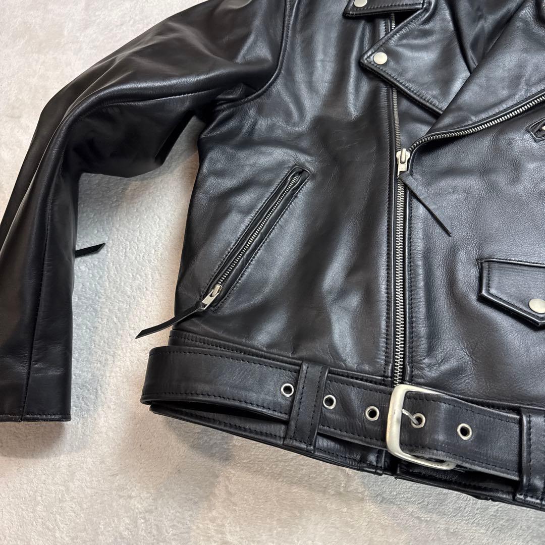 MOLAWSモローズ　牛革レザーダブルライダースジャケット　ブラック　L 美品