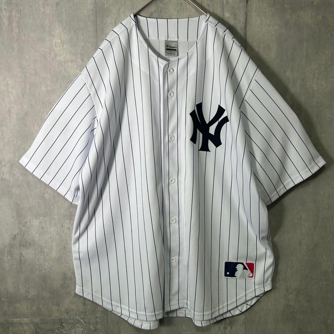 Fanatics ヤンキース ベースボールシャツ ストライプ XL 白