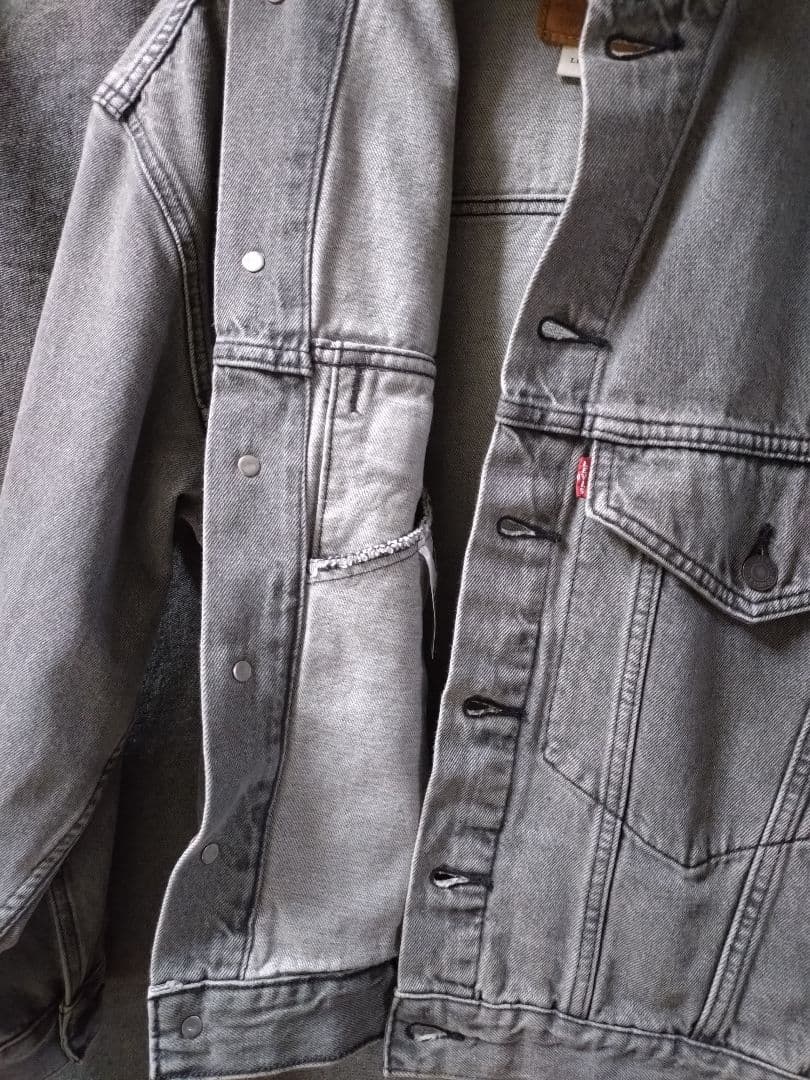 【シルエット良】LEVI'S PREMIUM トラッカー グレー BIG E S