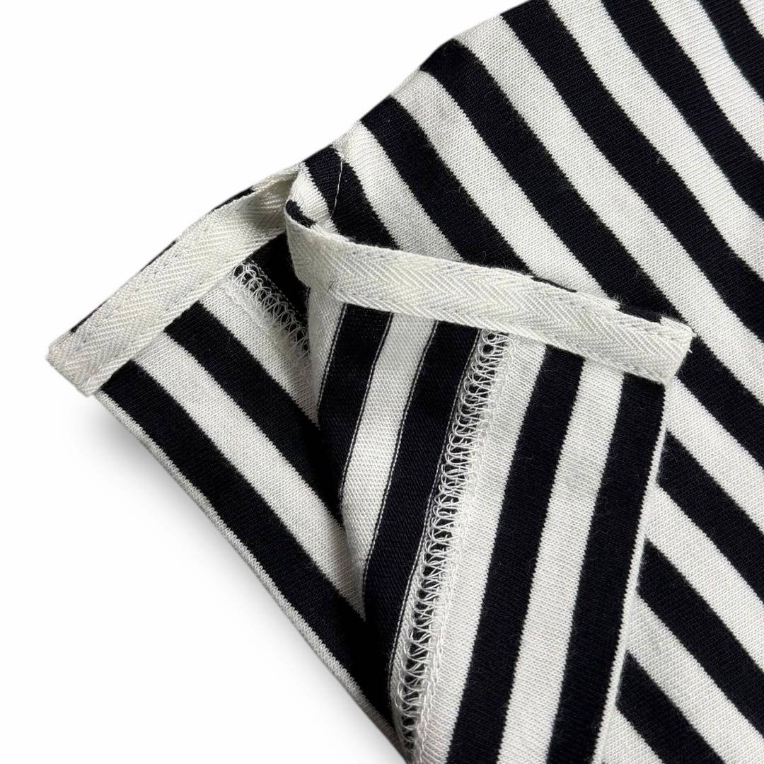 美品 MADISONBLUE ボーダー ロゴ カットソー ロンT ワッペン 00