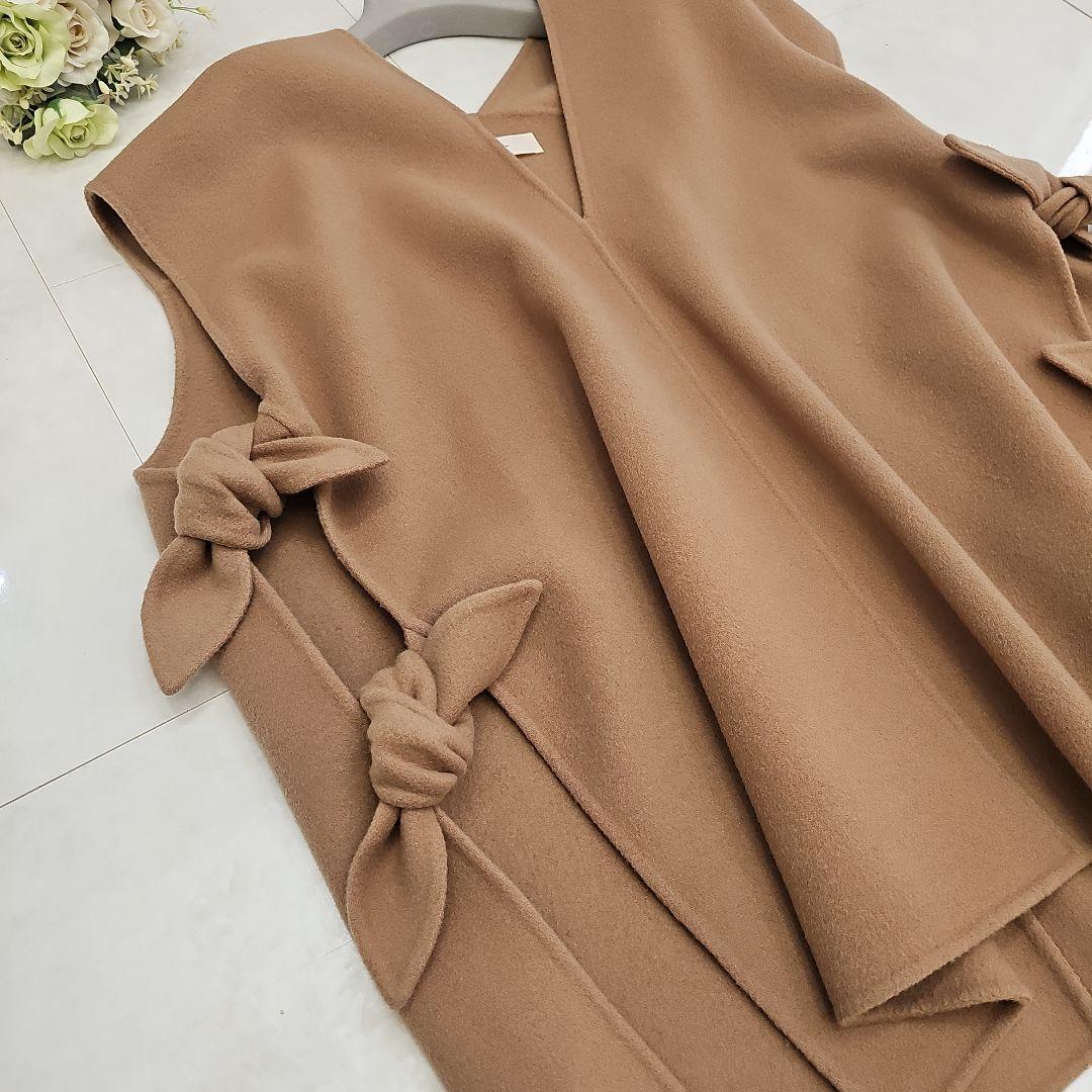 美品【Heve】ヘイブ リボンウールリバージレ ベスト 定価41,800円