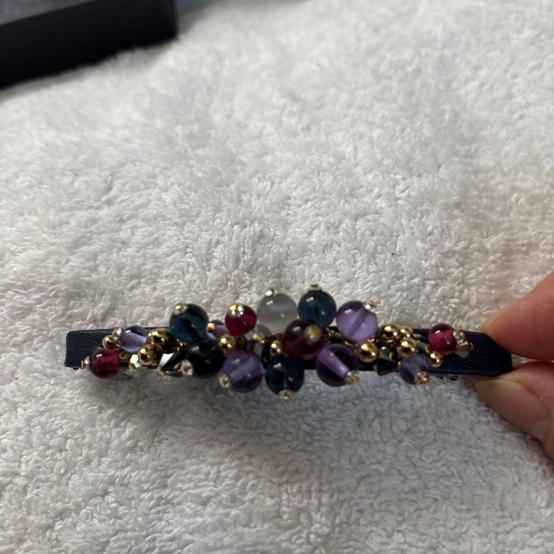 りすComplex Biz ネイビー　ビジューバレッタ