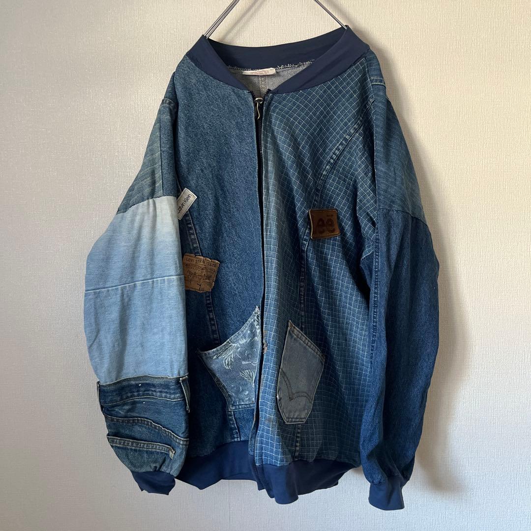 レアusa製 vintage 再構築 リーバイス デニムジャケット パッチワーク