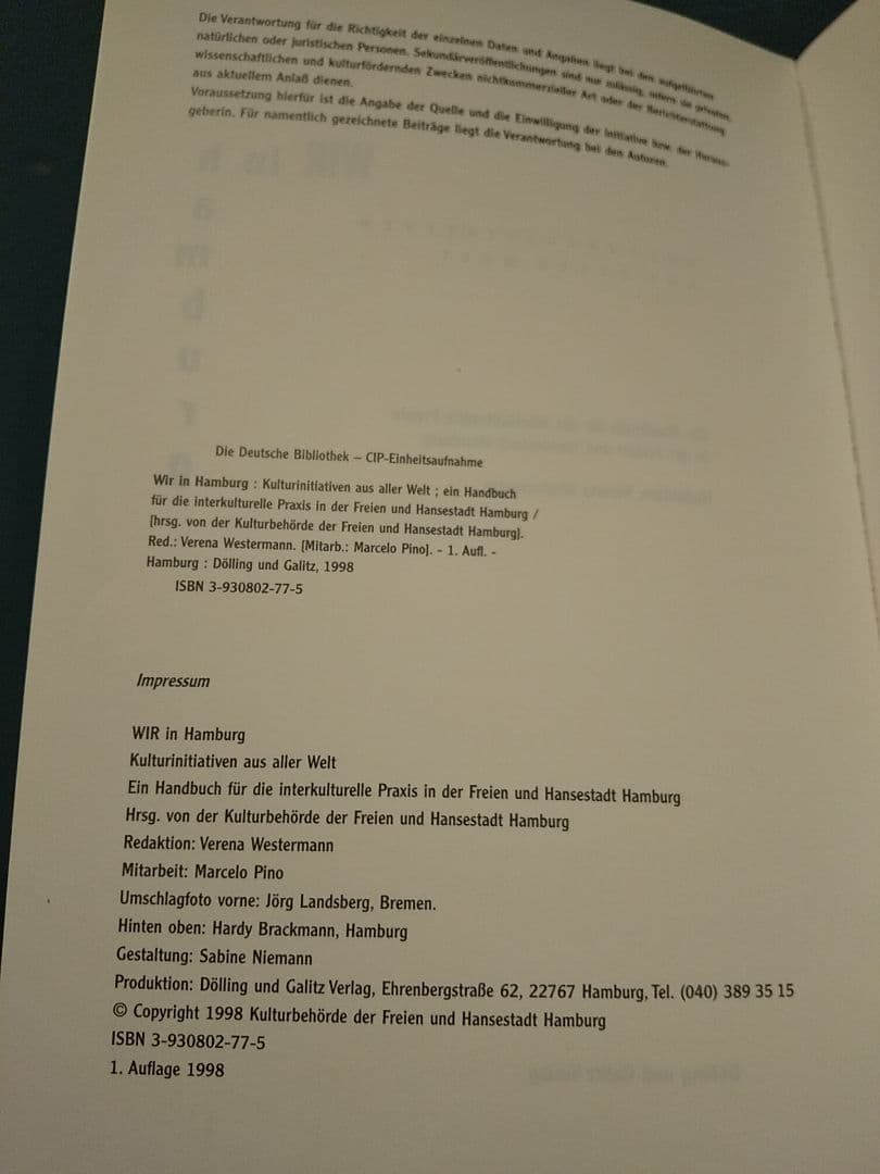 〈洋書〉Wir in Hamburg：世界中からの文化的取り組み