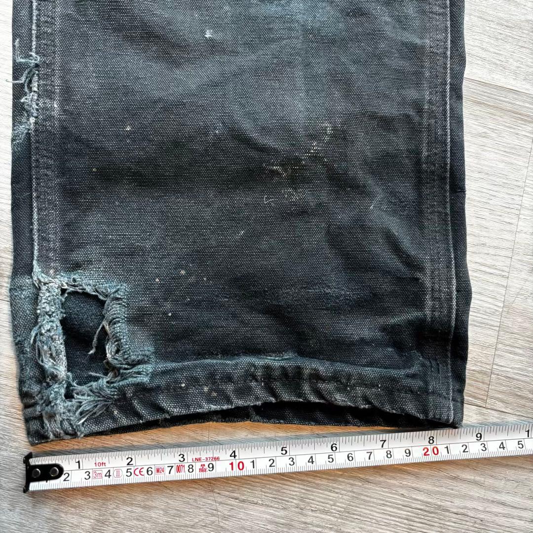 【USA製】Carhartt B01 BLKダブルニー33×30 ペンキ#607