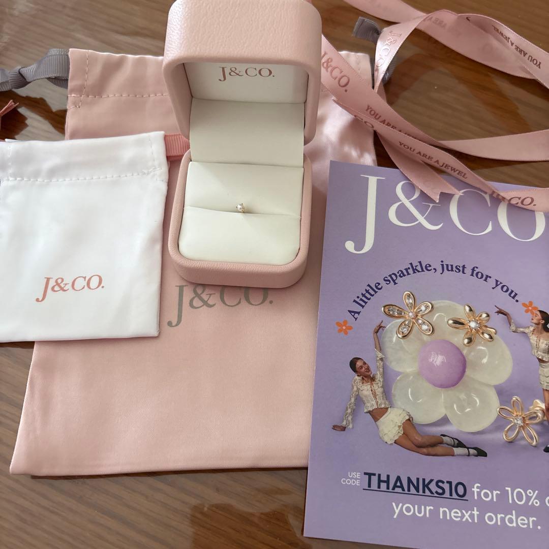 14Kソリッドゴールド 片耳　淡水パールフラットバックピアスJ&co.