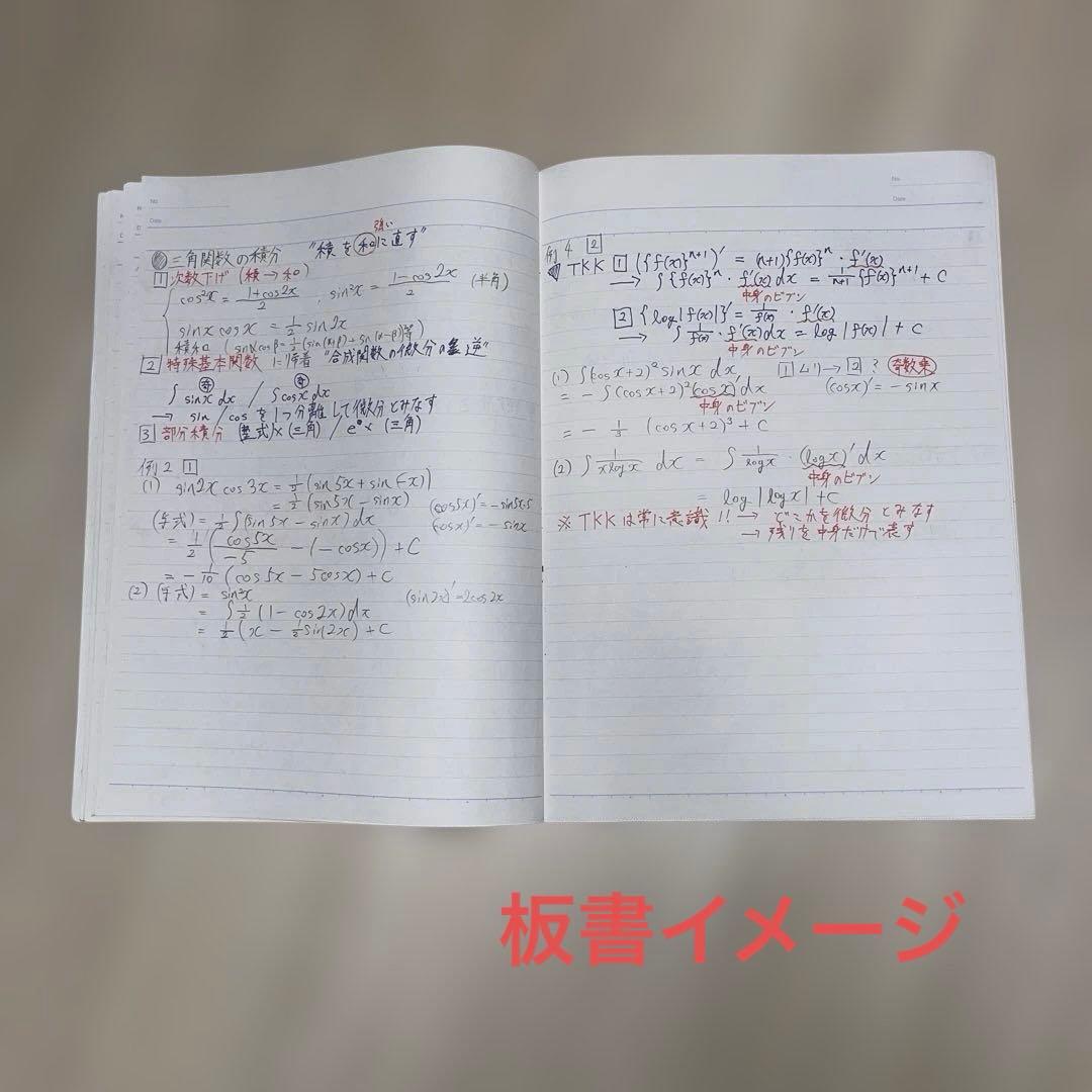 鉄緑会高1数3テキスト、板書、問題集