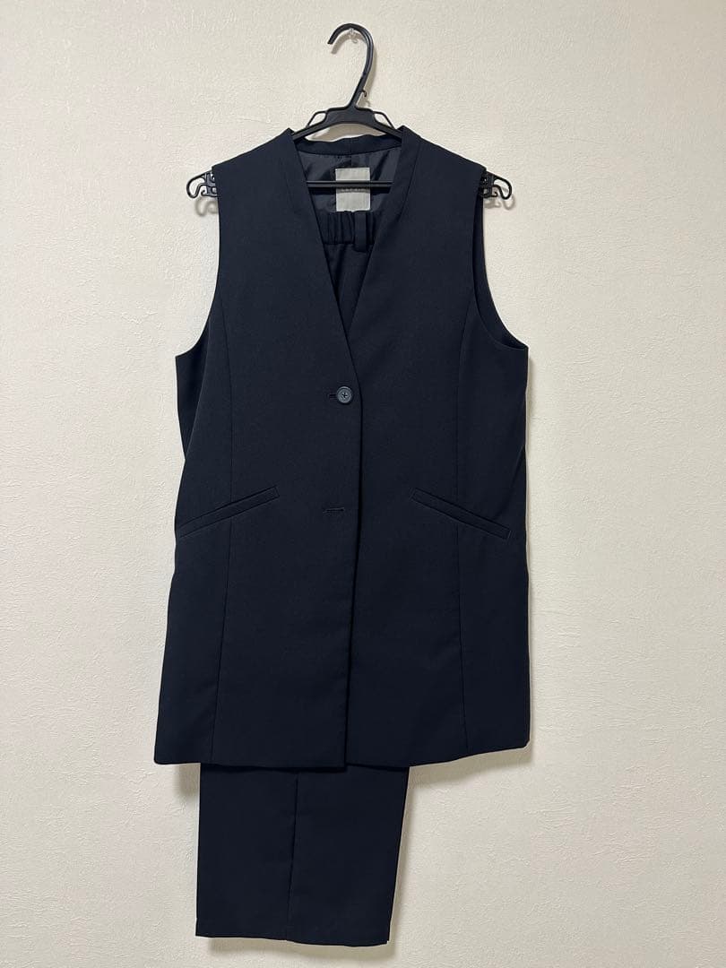 ♡LEPSIM ロングジレ+ワイドパンツセット　ネイビー