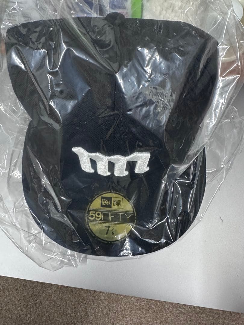 59FIFTY 黒キャップ 白ロゴ　7 3/8