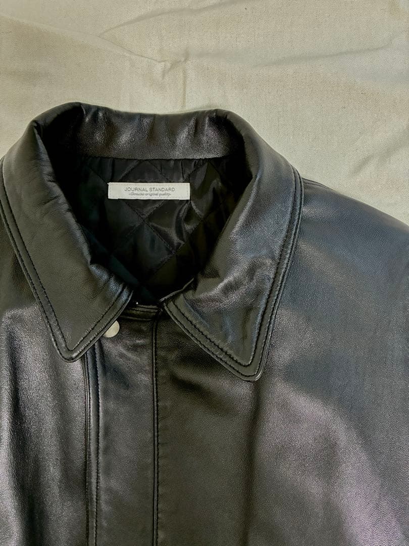 Journal Standard ラム ダッドレザージャケット L Black