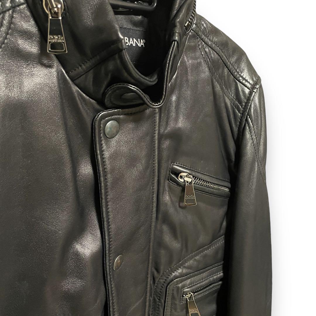 最高級 定価44万 ドルガバ レザージャケット シングル ライダース