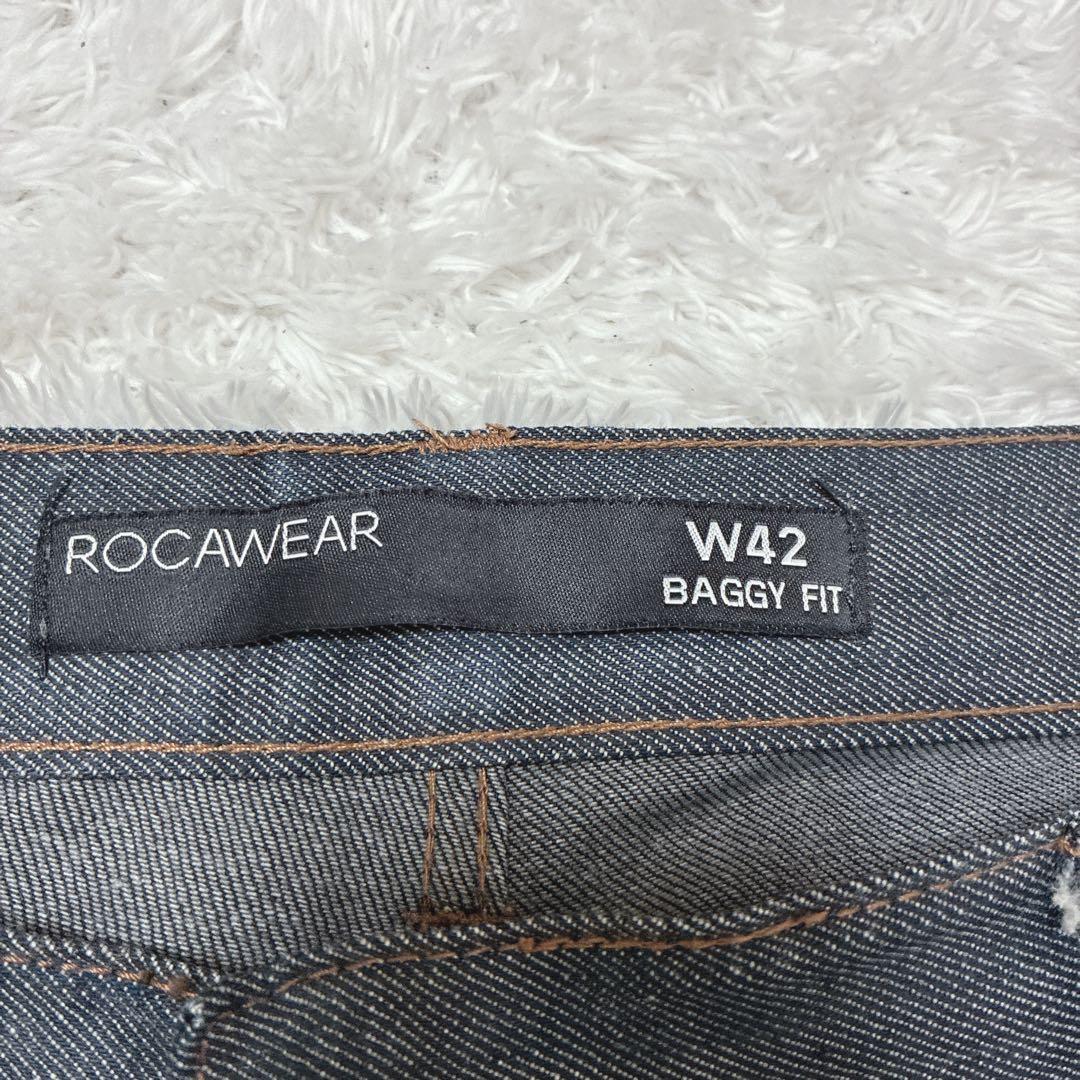 ROCAWEAR BAGGY FIT W42 刺繍 極太 B系 ダークデニム