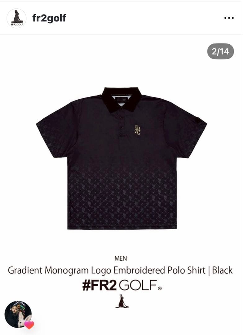 FR2GOLF 新作オンライン完売品　ポロシャツ　ブラック2XL