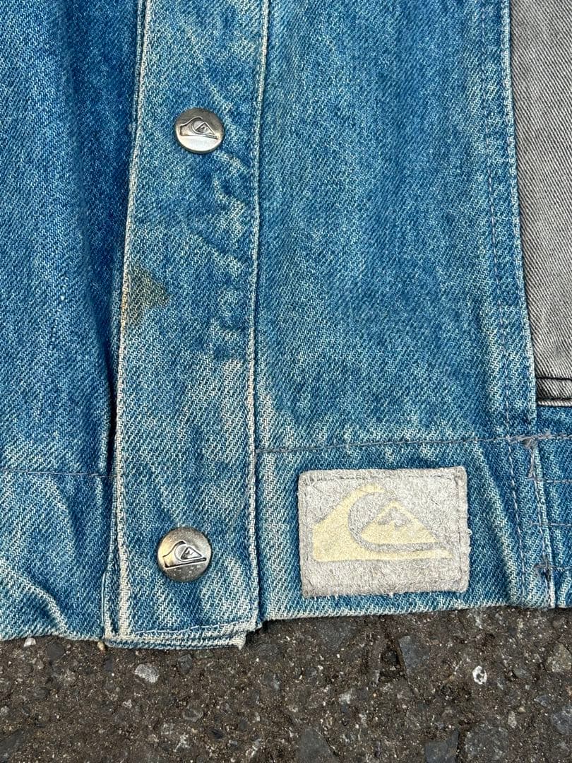 80s USA製 QUIKSILVER クレイジーパターン デニム ジャケット