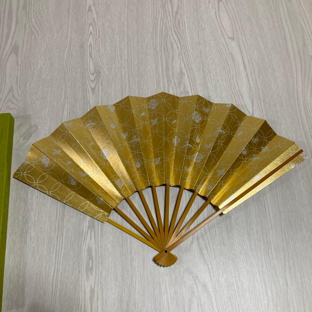 扇子　33.5cm 十松屋福井扇舗　金　仕舞扇　能楽