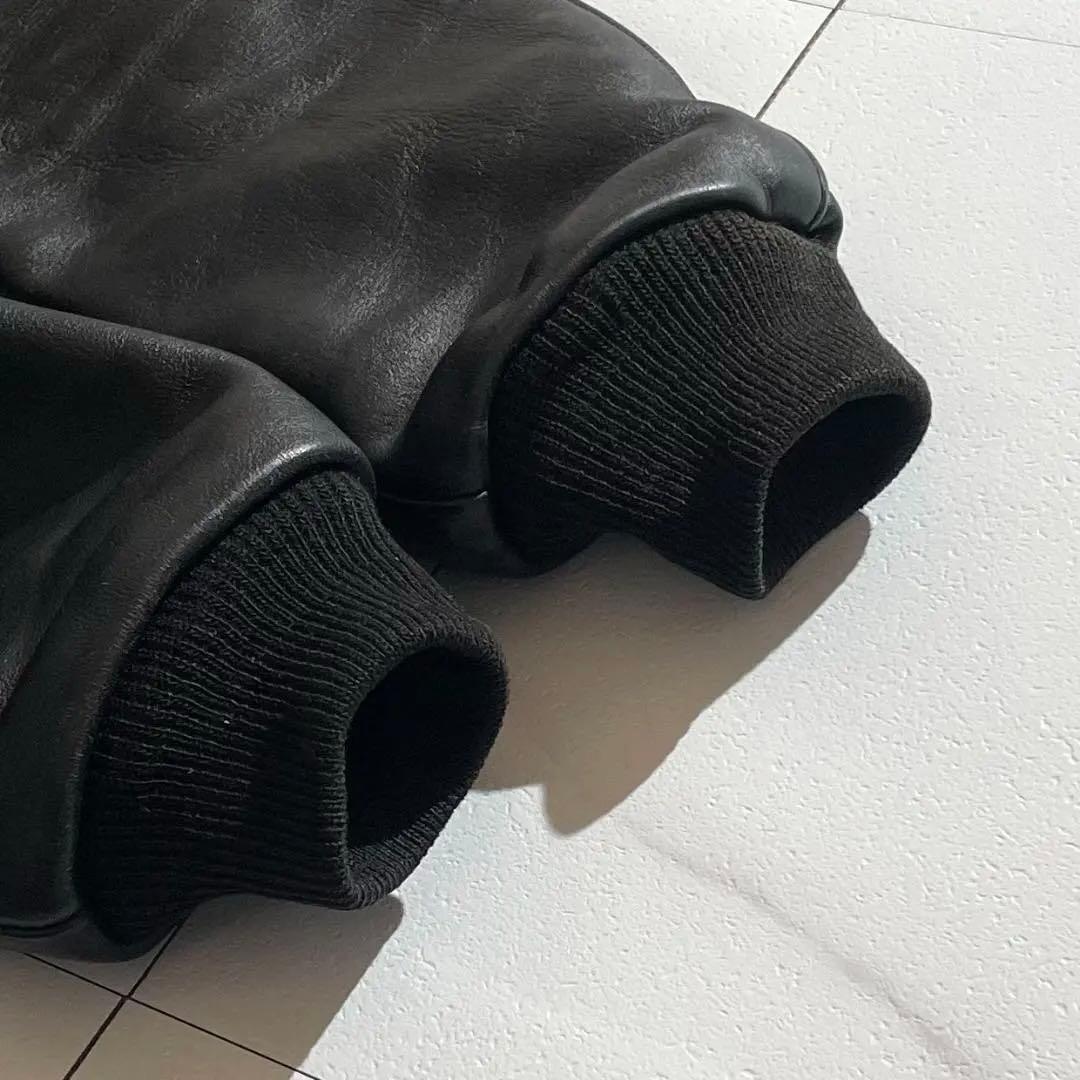 【美品/40】VANSON バンソン ボンバージャケット カウレザー 黒