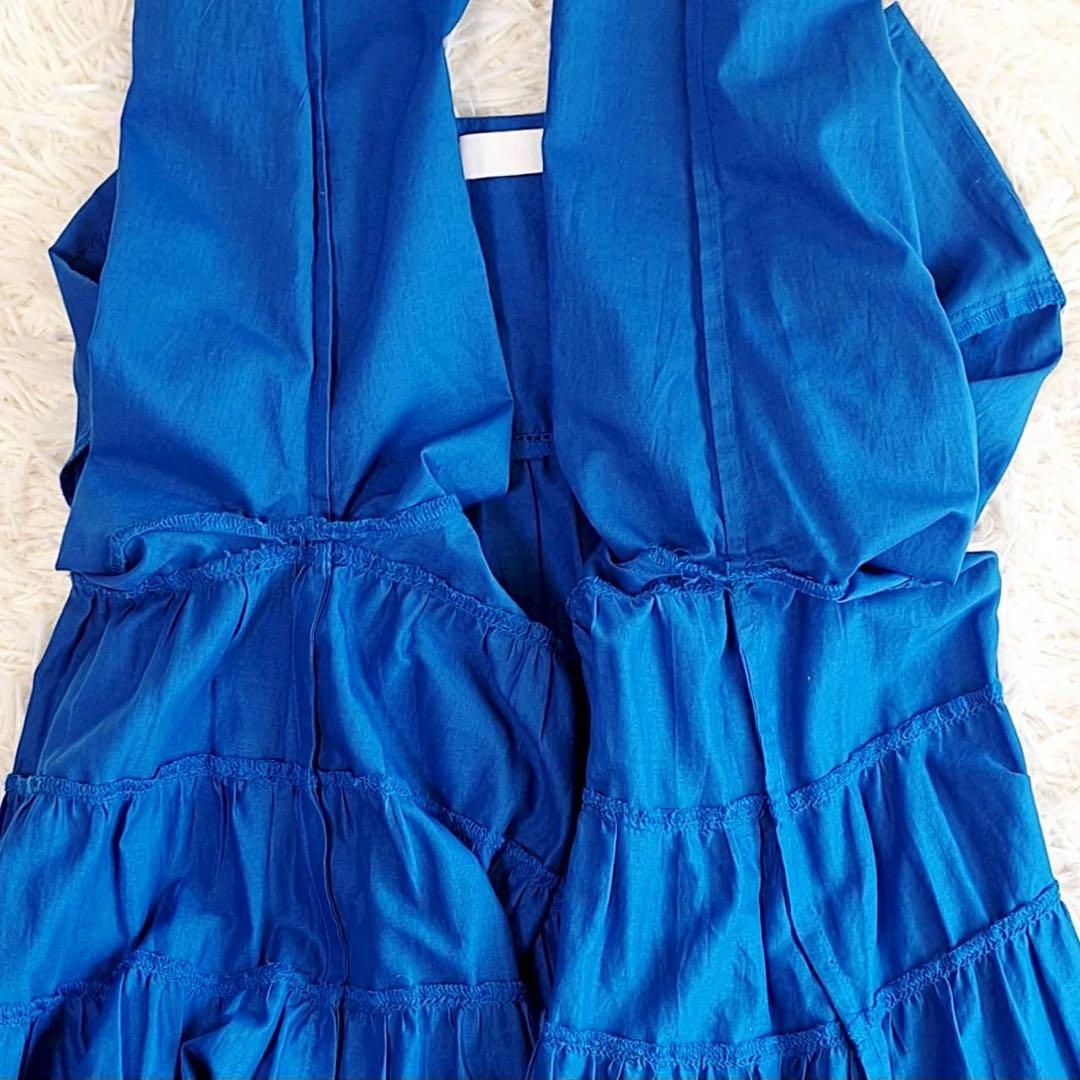 A1977【美品】MERLETTE マーレット ティアードブラウス 青 S