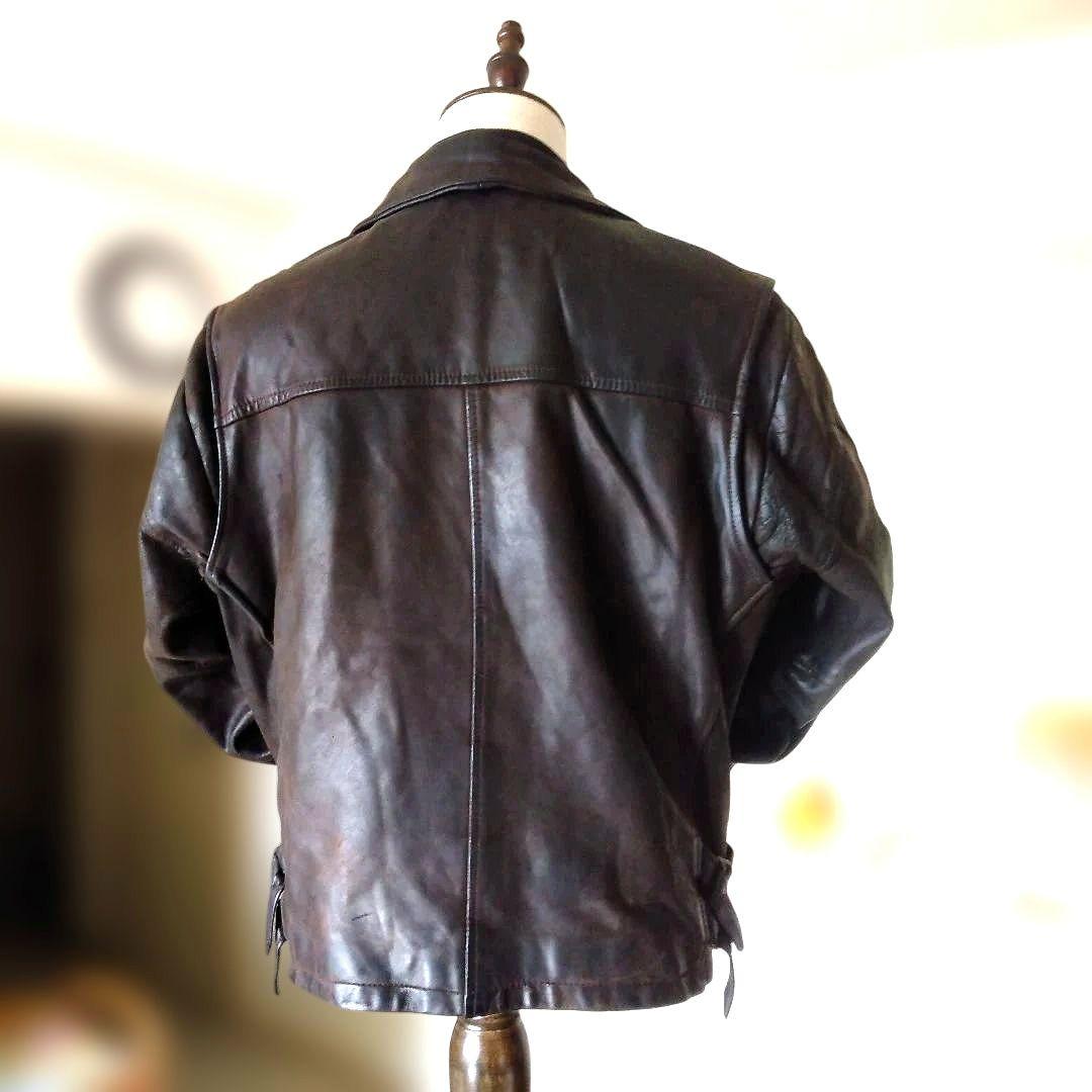 Vintage イタリア製 タンニン鞣し レザージャケット トラッカージャケット