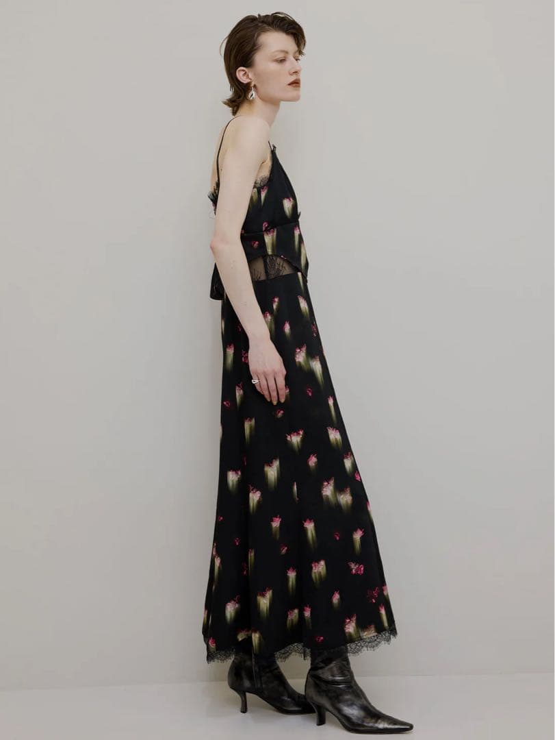 【完売品】Ameri CLARA SATIN CAMI DRESS BLK(S)