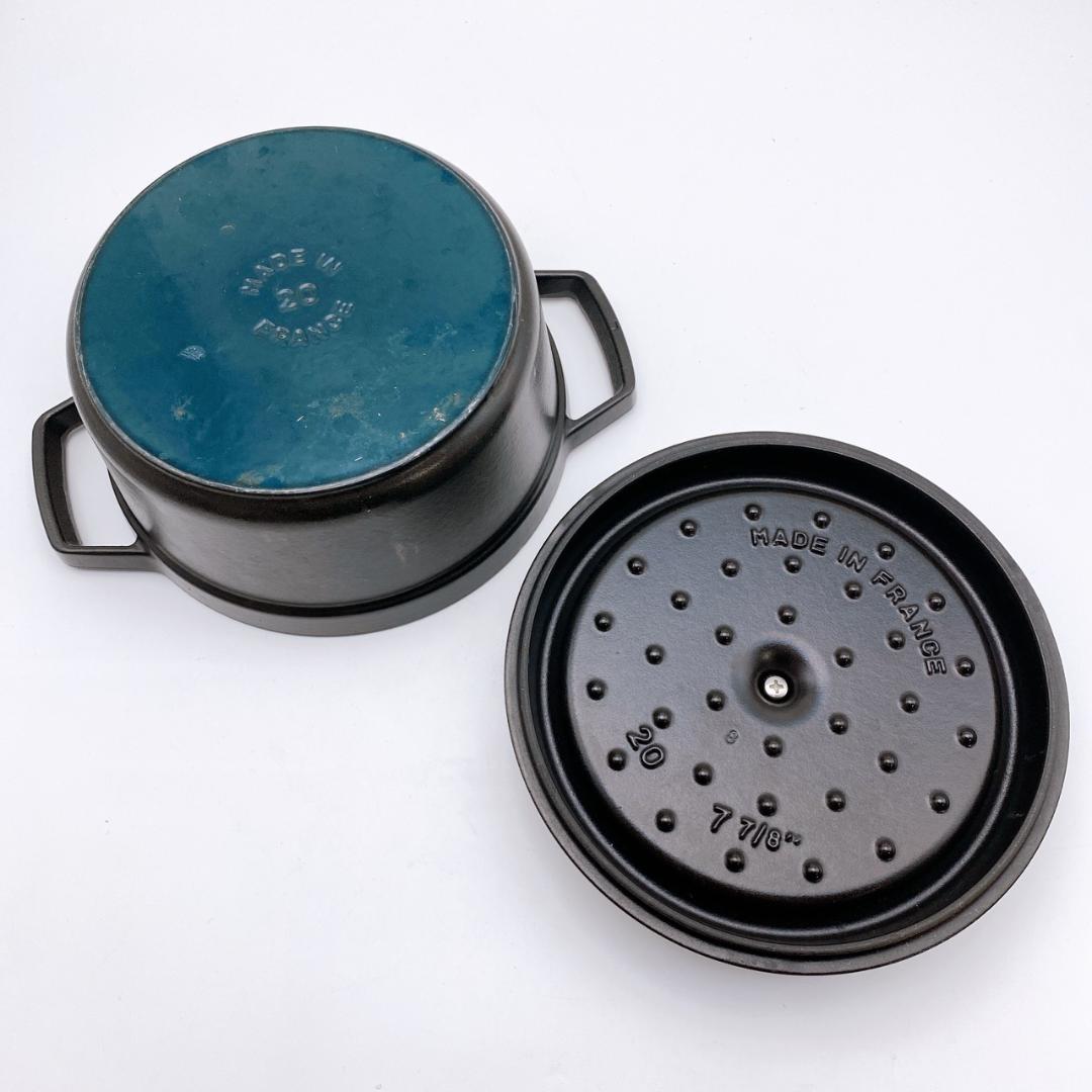 staub ココット 20cm ブラック 両手鍋 鋳鉄 IH対応 ストウブ
