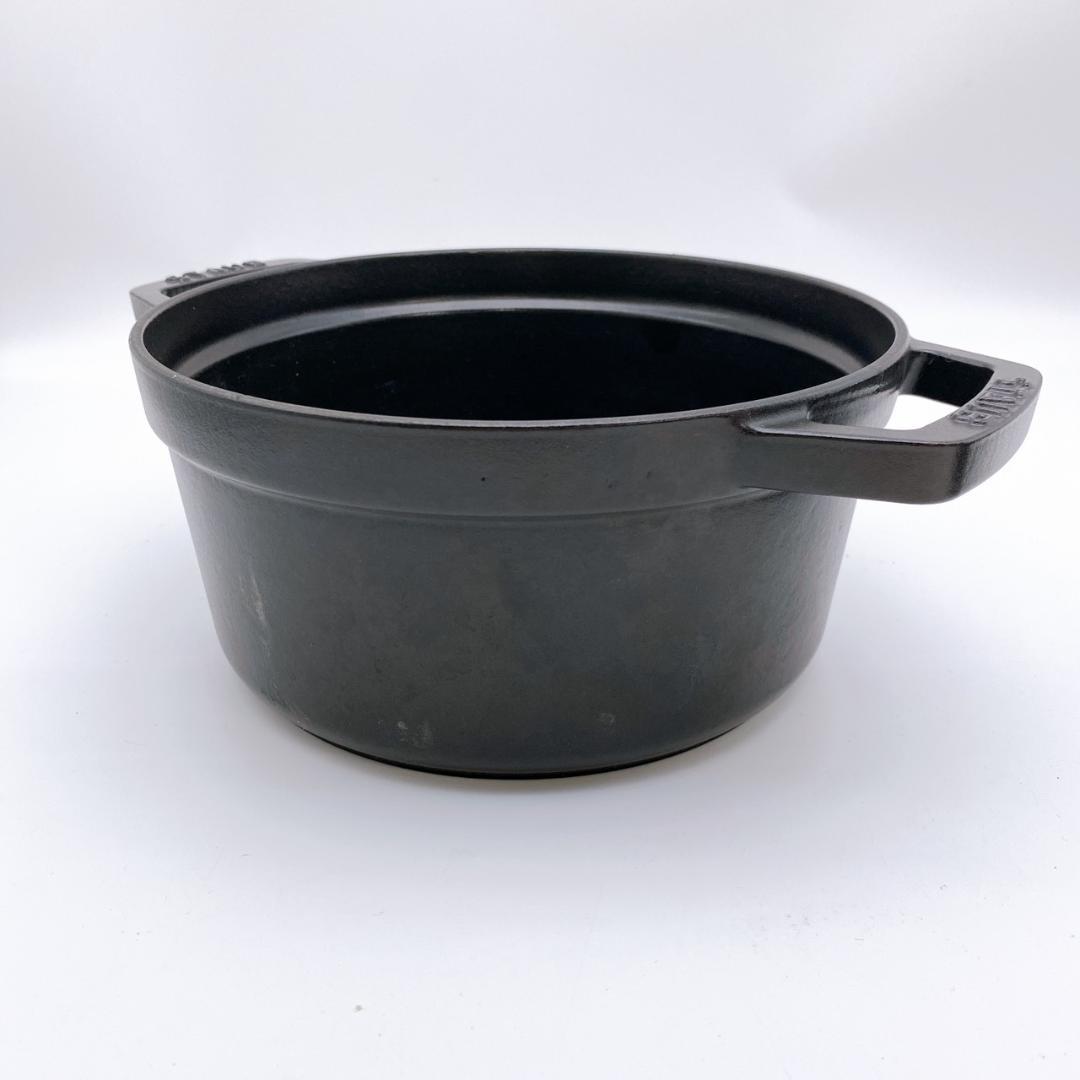 staub ココット 20cm ブラック 両手鍋 鋳鉄 IH対応 ストウブ