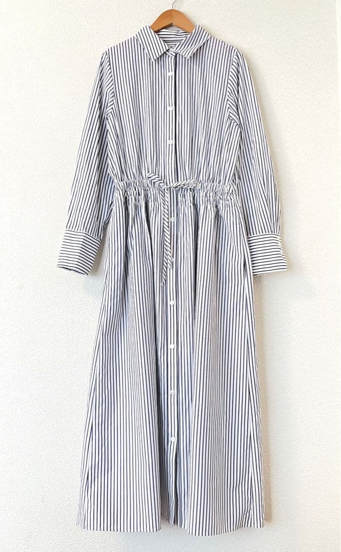 アナイ 38 ストライプドロストシャツ ワンピース