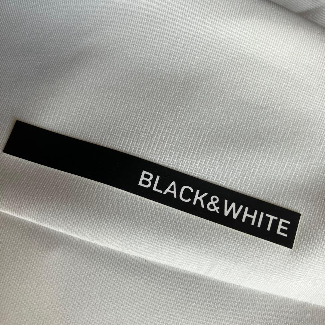 ホワイトフルジップパーカーBLACK&WHITE ブラック&ホワイト