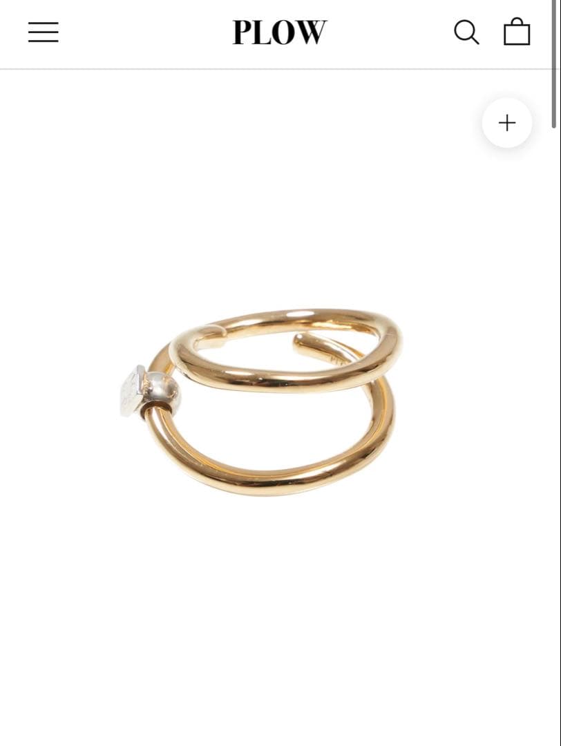 新品 PLOW Wave Ring -Peace- Gold ＆パールチャーム