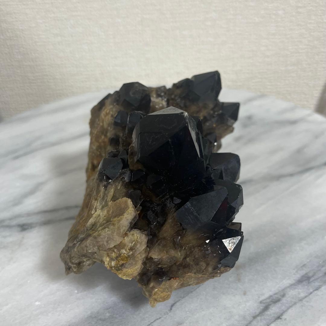 【天然石】キャンドルクォーツ　モリオン　原石　クラスター　679.5g