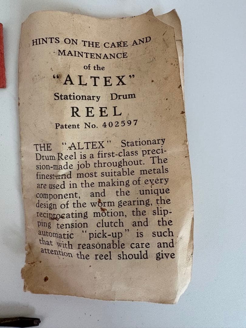 Hardy Altex No.1 スピニングリール ヴィンテージ バーディー
