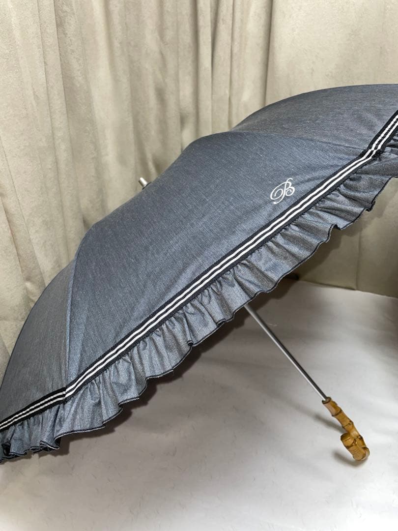 オーロラ　ブラオ　サマーシールド　日傘　グレー　フリル　雨天兼用