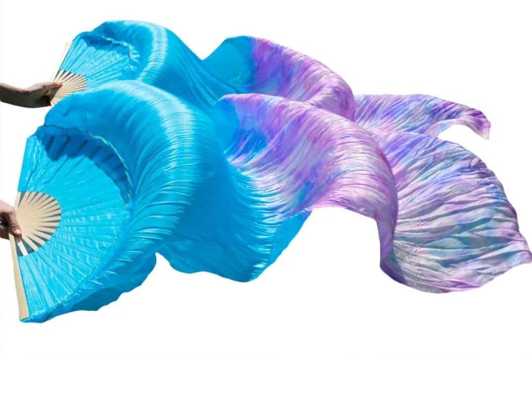 シルク ファンベール ベリーダンス 衣装 Silk FanVeil 水色 180