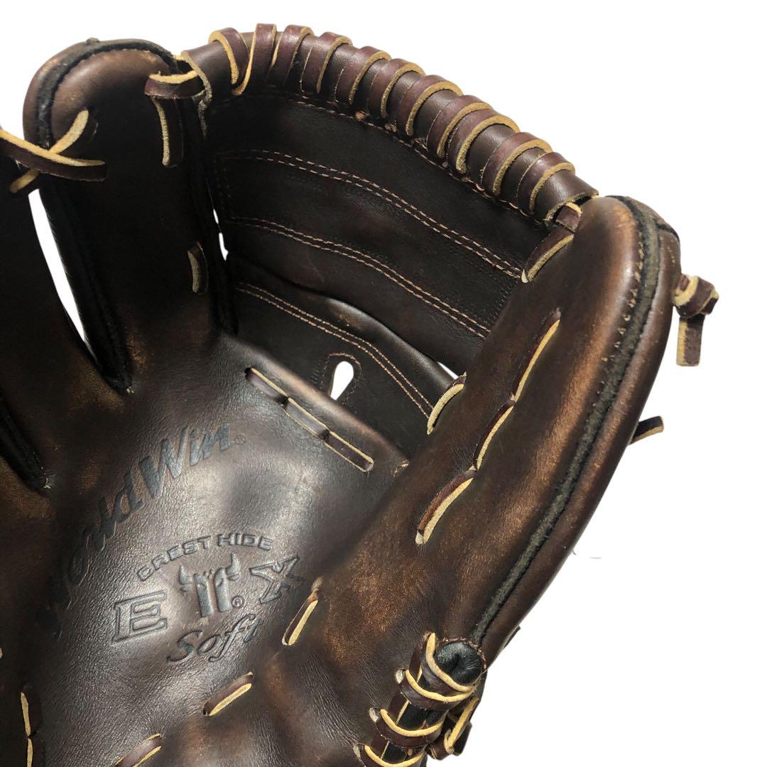 【良品】ミズノ 軟式グローブ World Win ブラウン 左利き