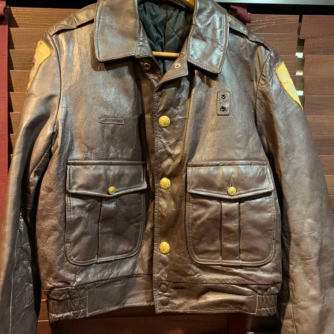 80年代USA palos hllls police ILレザージャケット古着