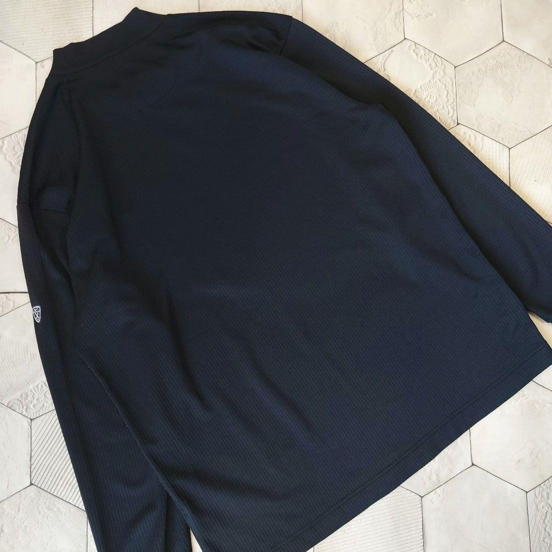 極美品 00s NIKE GOLF モックシャツ 旧ロゴ ブラック 長袖 メンズ