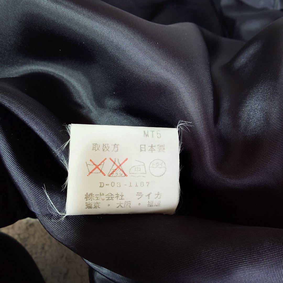BLACK PIA ウール　短丈　ダブルライダース　刺繍　ライカ　Lサイズ 黒