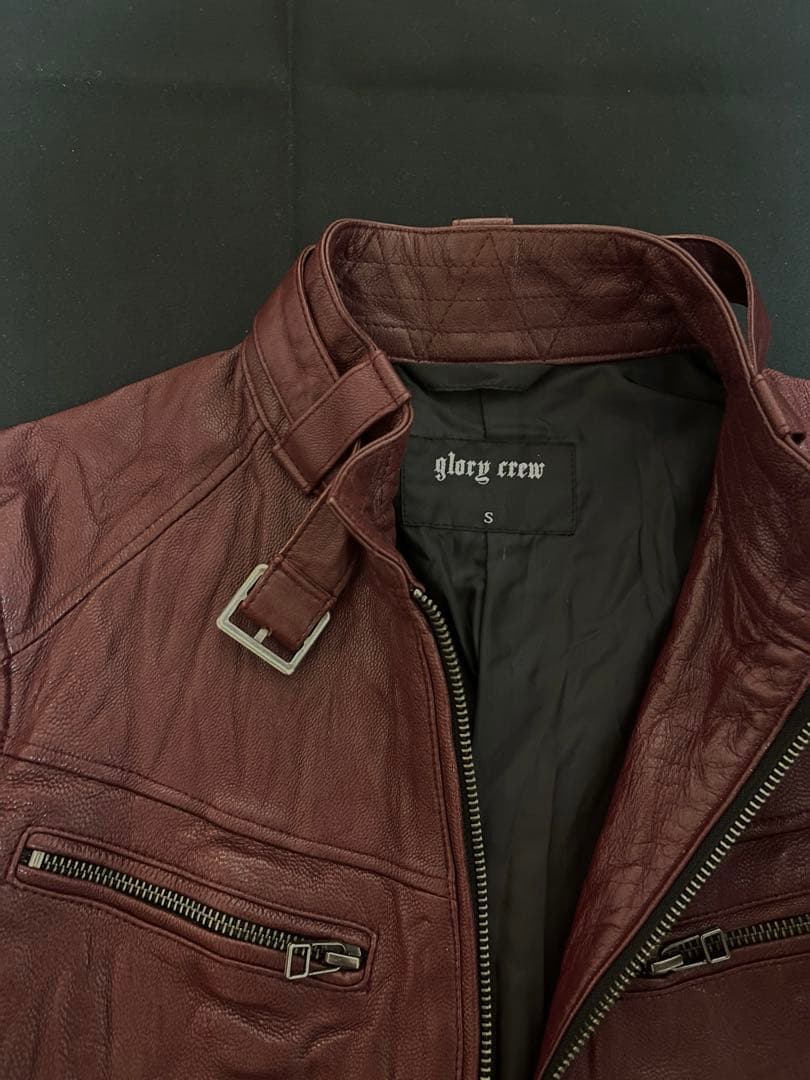 00s Goat leather bloody jacket ダブルジップ