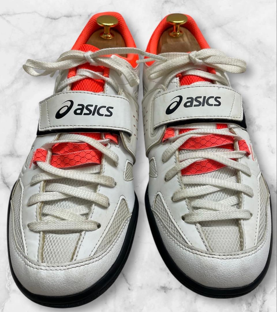 美品⭐️ASICS アシックス　円盤・砲丸投げ用シューズ　白/オレンジ28.0cm