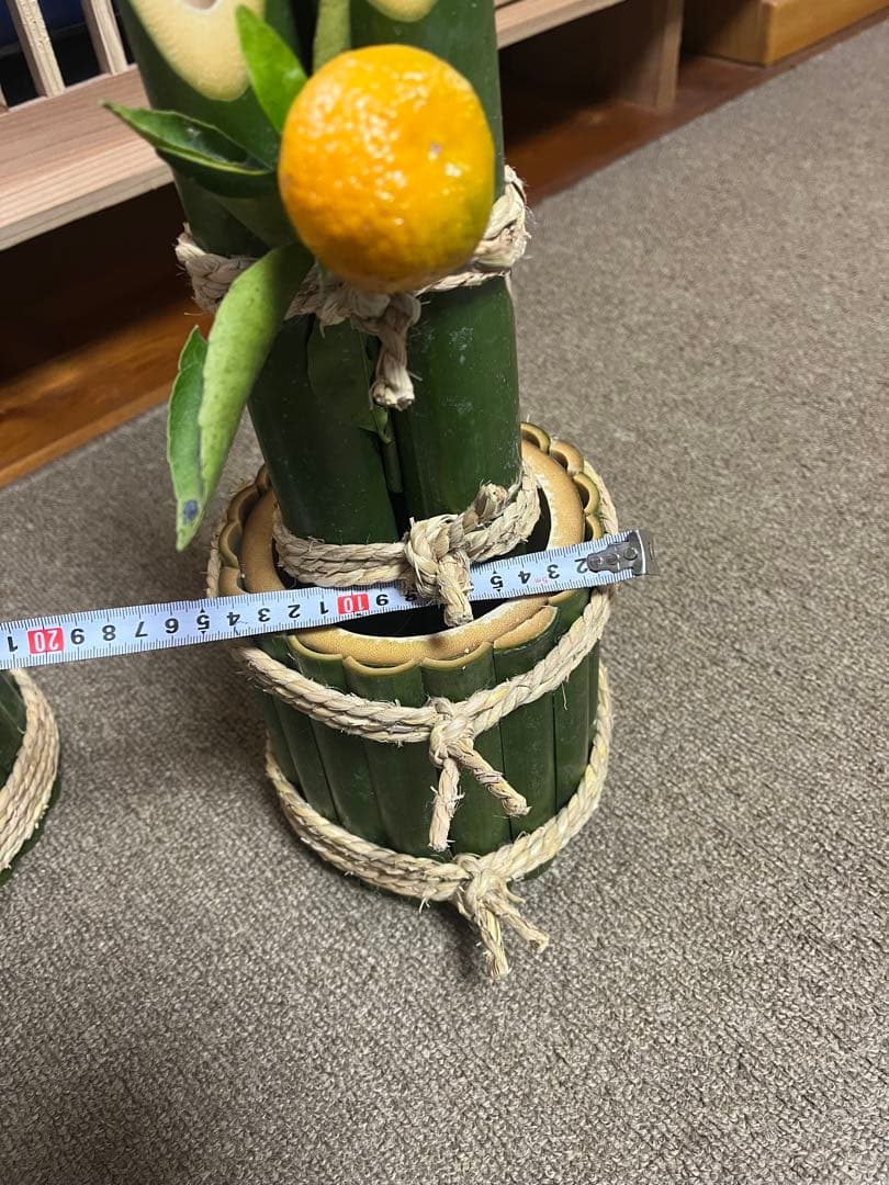 竹製 門松 サービス小みかん付き　無農薬